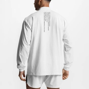 100% Bombaž Barva Dolgimi Rokavi Moški T-Shirt udobno Tee Majica za Moške Jesensko Zimski šport na prostem Oblačila za Moške