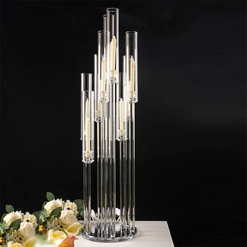 10pcs) Nov dizajn 10 roke visok jasno svečnik akrilna crystal candelabra za poroko centerpiece yuda60