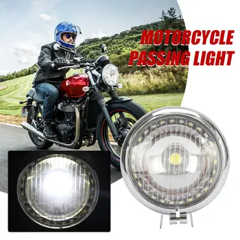 12V motorno kolo, Smerniki LED, ki Poteka Luč, Angel Eye Chrome Spot Svetilka za Meglo Za Honda/Yamaha/Križarke/Bobbers/Sekire/Yamaha