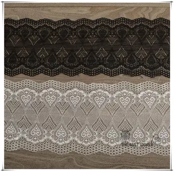17 cm črni in beli stretch čipke trim visoke kakovosti DIY obleko poročno spodnje perilo zavese posteljo okrasni material, Stretch čipke