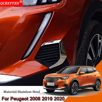 2pcs Avtomobilov Avto Styling Sprednje Luči za Meglo Okvir Nalepke Sequins Kritje Avtomobile, Okraski in Pribor Za Peugeot 2008 2019 2020