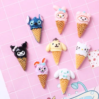 2pcs Kawai Anime Kuromi KT Mačka Ice Cream Krema Primeru Telefon Materiala Pribor Moja Melodija Cinnamoroll Ročno DIY Dodatki
