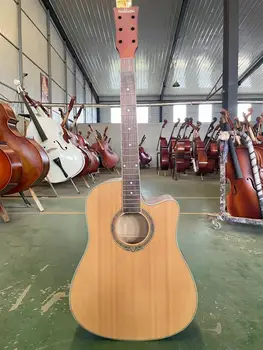 41 palčni polizdelkov lesena kitara ni bila končana, in nove barve je 21. DIY ukrivljen folk kitara je primerna za