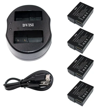 4pcs 1.4 Ah DMW-BLC12 DMW BLC12 Fotoaparat Baterij in USB Dvojni Polnilec za Panasonic DMC GH2 G5 G6 V-LUX4 DMC-GH2 FZ1000 FZ200