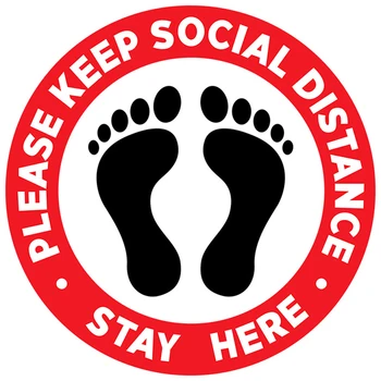5pcs 7.1 v Socialni Oddaljujejo Talne Nalepke Varnosti Tla Znak Nalepke, Anti-Slip