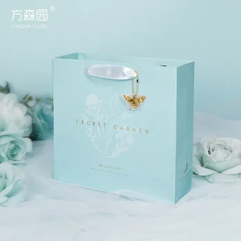 5pcs pomlad modra sladkarije papir embalaža cvet darilo polje коробка упаковка darilo vrečko poročna oblačila, kozmetiko, parfumi, papirnate vrečke