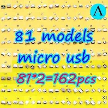 81Model 162pc Micro USB 5Pin jack rep,Mini Priključek Mikro Usb v8 port polnjenje stojalo za Samsung Lenovo, Huawei ZTE HTC ect