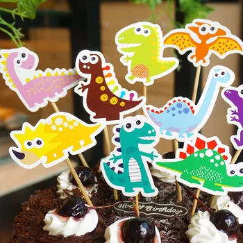 9pcs Dinozavri Cupcake Pokrivalo Živali Happy Birthday Cake Pokrivalo Za Otroke Rojstni dan Dinozavri Stranka Torta Okraski Baby Tuš