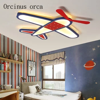 Ameriški risani zrakoplova stropne svetilke otroški sobi fant spalnica sodobne ustvarjalne tople oči varčevanja z energijo zrakoplova stropna svetilka