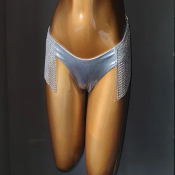 Anibol Luksuzni Nosorogovo Bikini Dna Kristalno Diamond Rese Plavanje Hlače Seksi Nizko Pasu Plaža Obrabe, Plavati Debla