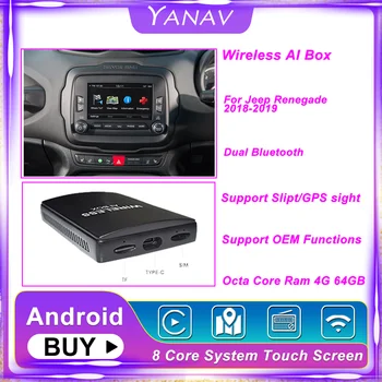 Carplay Brezžični Ai Polje Dvojno Bluetooth Android Za Jeep Renegade 2018-2019 Auto Avto Radio Multimedijski Predvajalnik, Smart Box HDMI