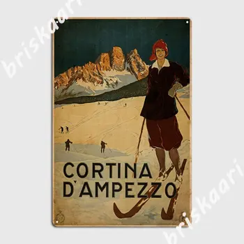 Cortina D Ampezzo Letnik Italijanski Potni Plakat Kovinski Znak Plošče Klub Bar Osebno Steno Jame Tin Prijavite Plakat