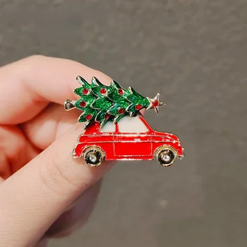 GY Japonski Lepe Božično Drevo Broška Ins Trendy Osebno Avto Pin Značko Pulover Obleko Pribor Božično Darilo