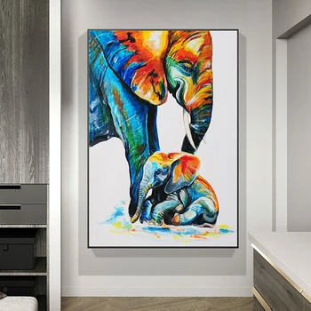 HD Slon Živali Platno Slikarstvo Plakat Wall Art Dnevna Soba Dekoracijo Doma
