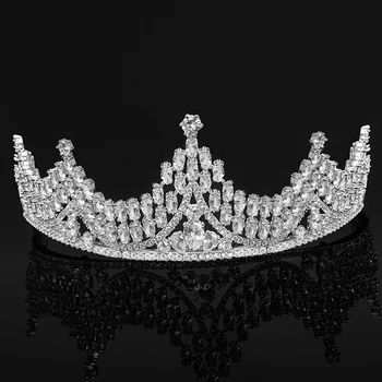 Jade Angel Luksuzni Ovalne Kubičnih Cirkonij Krono Tiaras Stilsko Elegantna Princesa naglavni del za Ženske Modni Medenina Nakit Dodatki