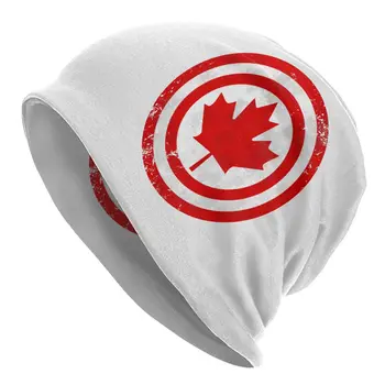 Kapetan Kanada Zastavo Bonnet Pletenje Kape Klobuki Moda Prostem Skullies Beanies Klobuki Unisex Toplo Dvojno rabo, Kape