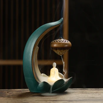 Keramika Backflow Kadila Gorilnik Kitajskega Budizma Zen Vaper Vonjem po Dimu Difuzor Kadila Gorilnik Porta Incenso Doma Dekor DB60XX