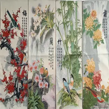 Kitajski ročno vezenje (slive, orhideja, bambusa, chrysanthemum, Thangka, dekorativno slikarstvo, visi slikarstvo v dnevni sobi