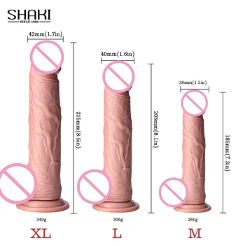 Kožo Občutek Realističen Dildo Mehkega Materiala Velik Velik Penis priseska Sex Igrače za Žensko, Ženska Masturbacija SHAKI Sex Shop