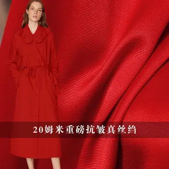 Krpo 20momme Rdeče Barve, Mehke Krep de Chine 100% Svile Materialov Shirt Obleko DIY oblačila tkanine Freeshipping