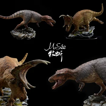 M. Glej Lythronax argestes VS Diabloceratops Scene Kip Model Dinozaver Slika Kit Odrasle Živali Zbiralec Dekor Naslikal