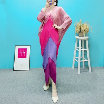Miyake naguban 2022 pomlad žensk priložnostne moda resast, obleko fishtail krilo Western stil