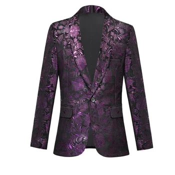 Moške jacquardske bo ustrezala modni purple 블레이저 fazi pevka vijolično uspešnosti gostiteljice modna moška športna jakna костюм мужской деловой