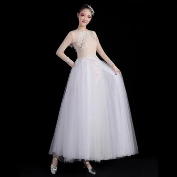 Nove Ženske Kitajski klasični ples kostum Dolgo modela Kažejo, Obleko Auto Show Obleke, Modne Ženske Kantata Uspešnosti obleko Maxi