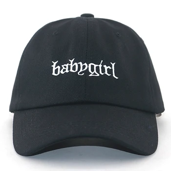Novo babygirl baseball kapa 100% bombaž pismo vezenje moda oče klobuk čisto črno nastavljiv hip hop vrnitev žoge klobuki unisex