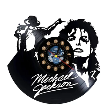 Ples Michael Jackson Vinil Ure LED Vinil Zapis Stenska Ura z 7 Barv LED Spremenite Stene Gledal Doma Dekor