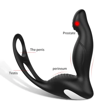 Polnjenje prek kabla USB Prostate Massager Vibrator Sex Igrače Masturbator Za Moške&Gay Silikonski Analni Butt Plug Penis Mod Presredka Spodbujanje