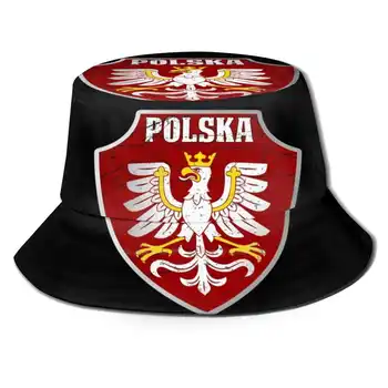 Polska Logotip Vintage Retro Orel Poljski Ponos Poljsko Orodje Unisex Ribič Klobuki Vedro Klobuki Poljski Pol Polska, Poljska Poljska