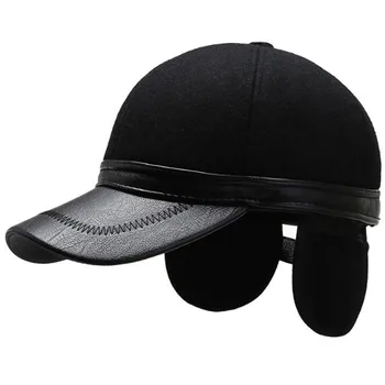 Pozimi toplo naušniki skp moški klobuki debel toplo baseball skp pozimi novo chapeau nastavljiva velikost športne kape smučarskih skp oče klobuki