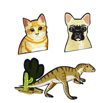 Risanke mačka kuža dinozaver krpo nalepke darilo za otroke DIY obliž pribor za dekoracijo na oblačilih