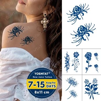 Sok Trajne Nepremočljiva Začasni Tattoo Nalepke Chrysanthemum Mandala Mandala Tetovaže Ženska Seksi Roko Body Art Ponaredek Tatto Moški