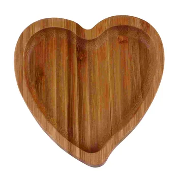 Srce Lesa Krožnik Sladico Plošče Srce, Ki Služijo Pladenj Je Lesen Nakit Pladenj Za Nakit Zaslonu Je Pladenj Srce Porcijo