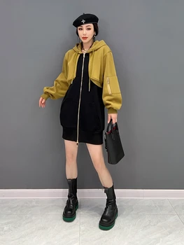 SuperAen 2022 Pozimi Nove Korejske Modne Ponaredek Dva Kosa Obleko Temperament Ženske Dolga Obleka