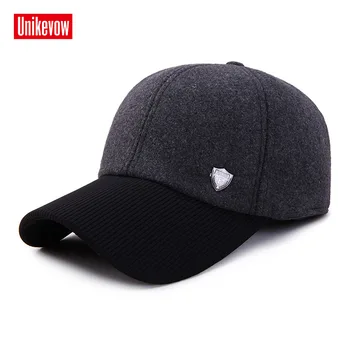 UNIKEVOW Novo arrivel Moda logotip pozimi baseball kape z ušesi Priložnostne pozimi klobuk tople kape za moške golf klobuk za moške & ženske
