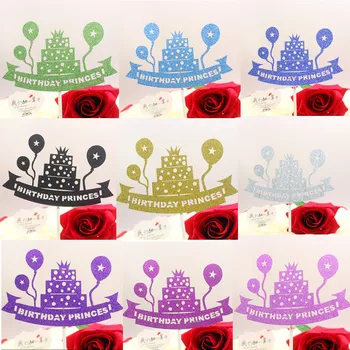 Ustvarjalne Birthday Princess Cake Pokrivalo Zastav Glittler Multi Barve Rojstni Dan Torta Peko Dekoracijo Rojstni Dan Torta Zastav