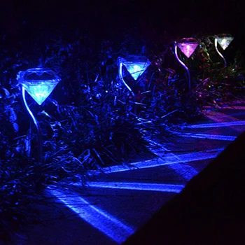 Ustvarjalne Sončne Svetlobe LED Vrtne Luči Pisane na Prostem LED Svetilke Pot Vložek Dekoracijo Diamanti Travnik Lučka Poti Sončne Luči