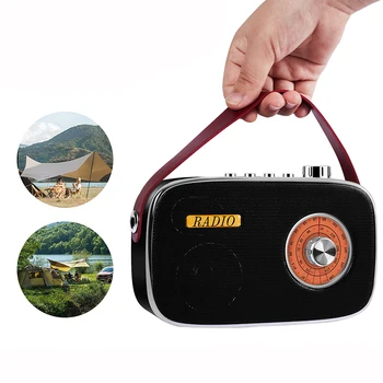 Vintage Polprevodniških Multi Band FM AM Radio Prenosni Bluetooth Zvočnik TIP-C Polnilna Podpira TF Kartice USB Vhod AUX