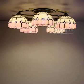 Vintage Retro Sredozemlju Stropne Svetilke AC110V-220V Vitraž Hodniku Hotel Restuarant LED Balkon Lučka za Osvetlitev