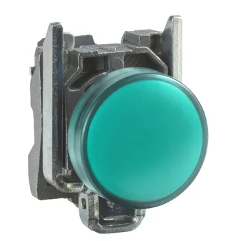 Visoko svetlost z ravno ogledalo, zaščitenih indikator LED 230V zelena nikelj-pozlačen kovinski 22 mm 230 ... 240 V AC 50/60 Hz