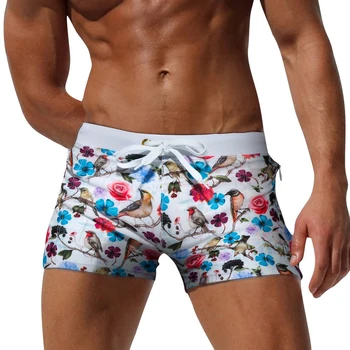 WL322 seksi cvjetnim tiskanje kopalke moških plaži, plavanje debla boxer kratke hlače za moške kopalke sunga človek maillot bain de kopalne obleke