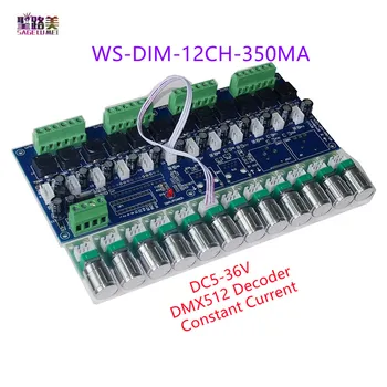 WS-DIM-12CH-350MA/700MA Konstantnim tokom RGB Krmilnik 12CH DMX512Constant 12Channel Dekoder Dimmer DC5-36V za LED Trak Svetlobe