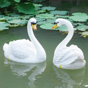 [YL] Ustvarjalni bazen Plavajočih White&Black Swan Kip Zunanji Vrtni Ribnik Dekorativno Kiparstvo Doma Dekor Ornament