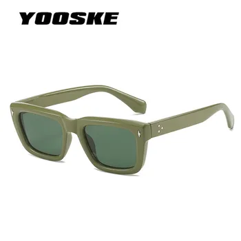 YOOSKE Retro sončna Očala Moški Ženske Priljubljena Kvadratnih sončna Očala Ženske Črna Očala Voznik Očala UV400 Ogledalo