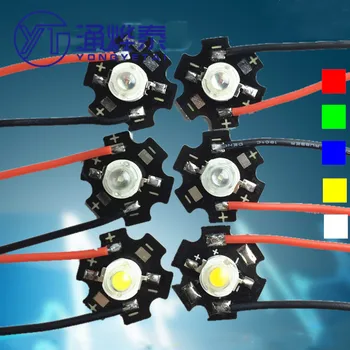 YYT 5PCS Ultra-bright visoko-zmogljiva LED z aluminijasto podlago s povezovalnimi elektronski žice 1W3W5W bela rdeča zelena modra rumena