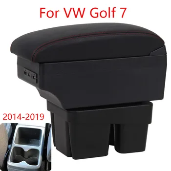 Za VW Golf 7 Armrest polje Mk7 2014 2015 2016 2017 2018 2019 Notranje zadeve posebno Rekonstrukcija delov Avtomobila Armrest polje Center škatla za Shranjevanje