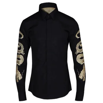Španija slog blagovne znamke visoke kakovosti, dolg rokav bombaž majica moški priložnostne in poslovne shirt mens moda priložnostno črne srajce moški